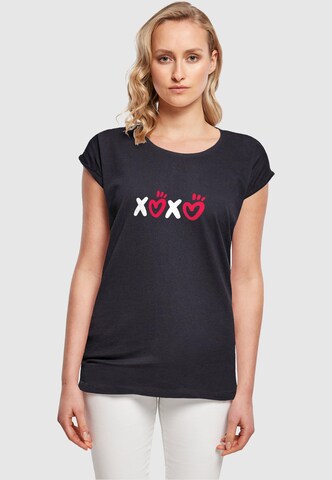 Merchcode Shirt 'Valentines Day - XOXO' in Blau: Vorderseite