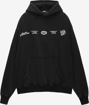 Pull&Bear Sweatshirt in Zwart: voorkant