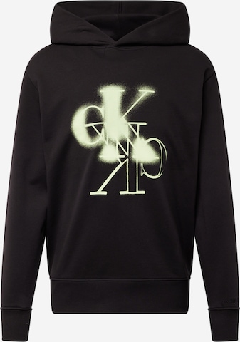 Sweat-shirt Calvin Klein Jeans en noir : devant