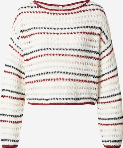 ONLY Pullover 'ONLGeena' in marine / karminrot / weiß, Produktansicht