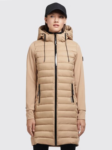 khujo Between-seasons coat 'Ruth Matt' in Beige: front