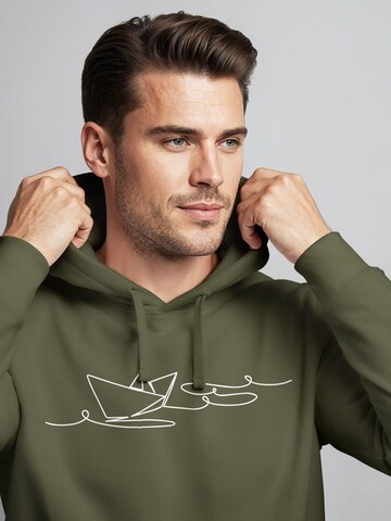 Neverless Sweatshirt 'Paperschiff'‌‌‌‌‌‌‌ in Grün