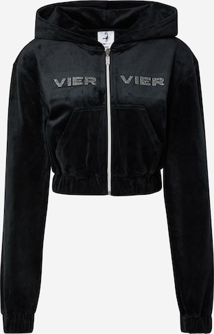 VIERVIER Zip-Up Hoodie 'Adriana' in Black: front