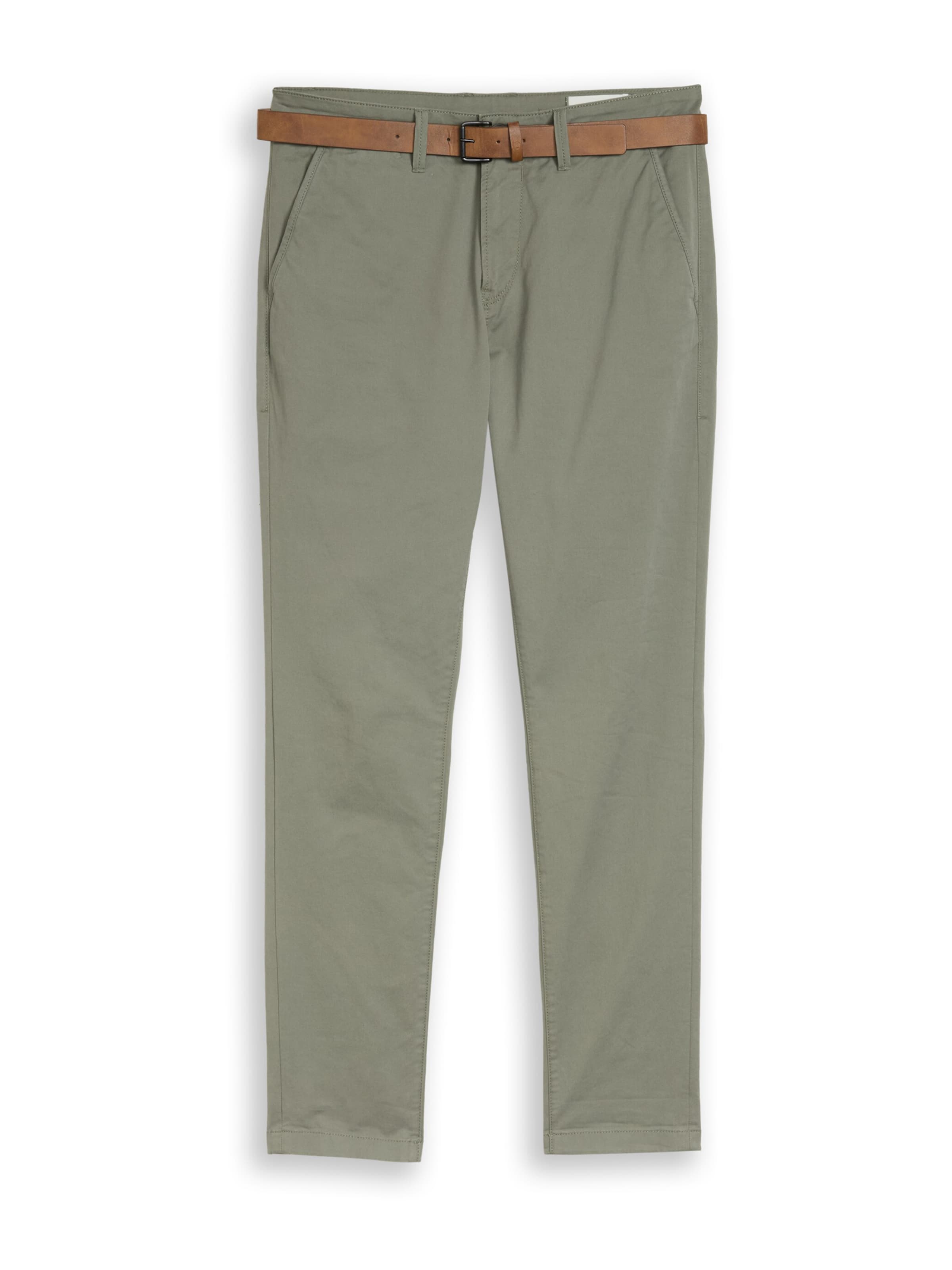 TOM TAILOR DENIM Slim fit Chino Pants in Green: front