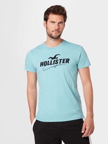 HOLLISTER Tričko – modrá: přední strana