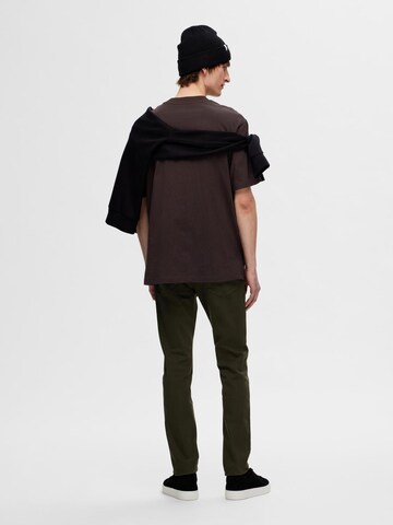 SELECTED HOMME Tričko 'Colman' – hnědá
