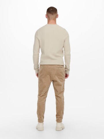 Only & Sons Regular Trousers 'Linus' in Beige