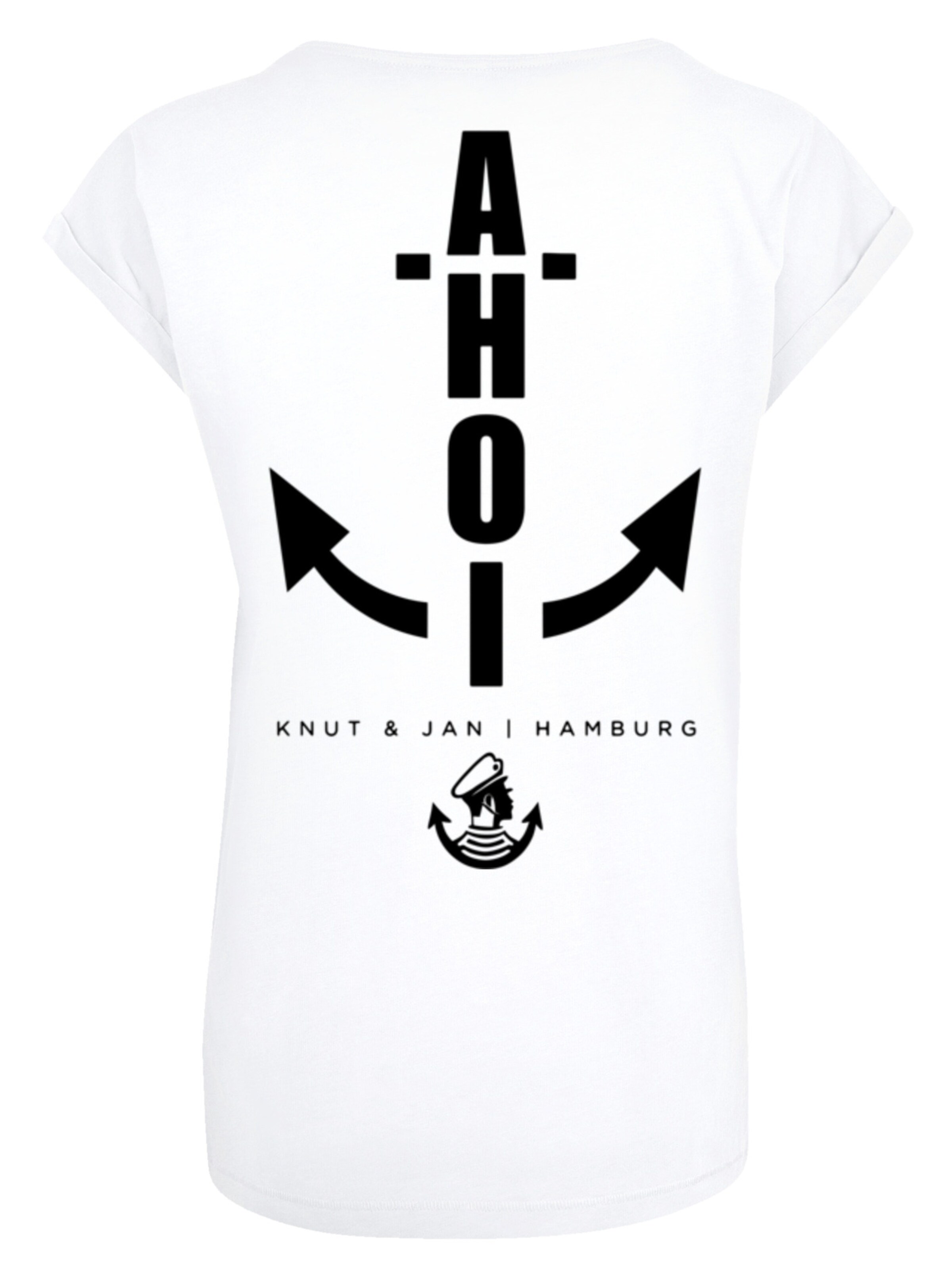 T-shirt 'Ahoi Anker Knut & Jan Hamburg' F4NT4STIC en blanc : devant