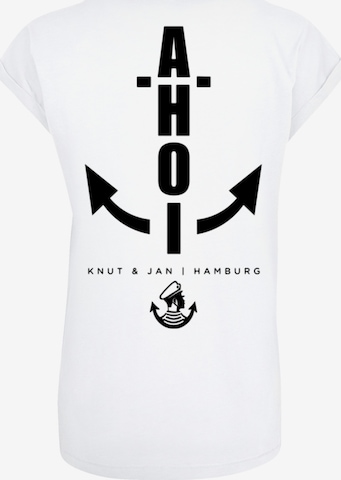 T-shirt 'Ahoi Anker Knut & Jan Hamburg' F4NT4STIC en blanc : devant