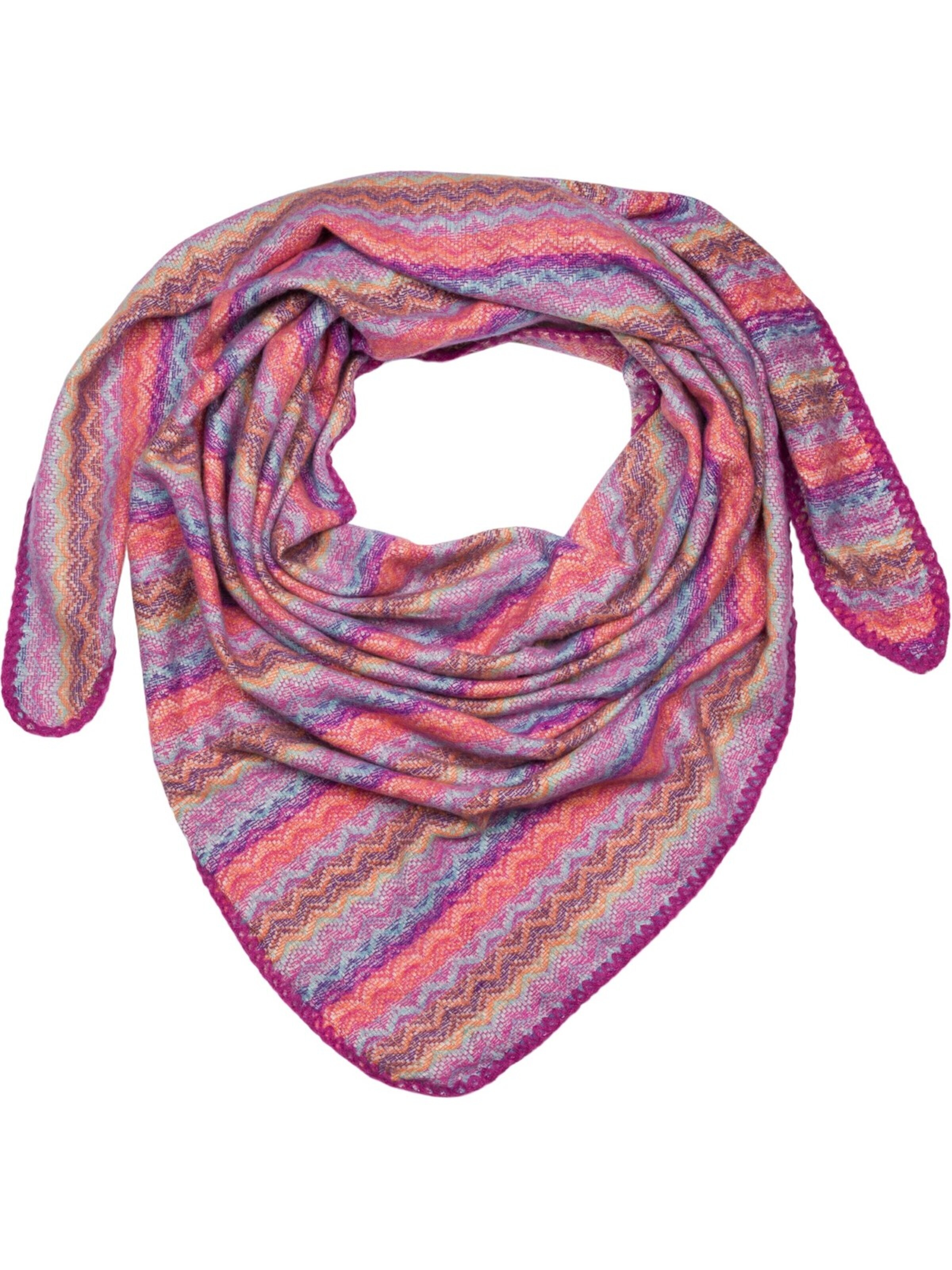 styleBREAKER Tuch 'Dreieckstuch Zick-Zack Webmuster'‌‌‌‌‌‌‌‌‌ in Pink: Vorderseite