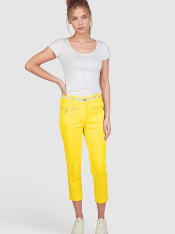 Navigazione Regular Modische 7/8 Bengalinhose, mit Zierband und Gürtelschlaufen in Gelb