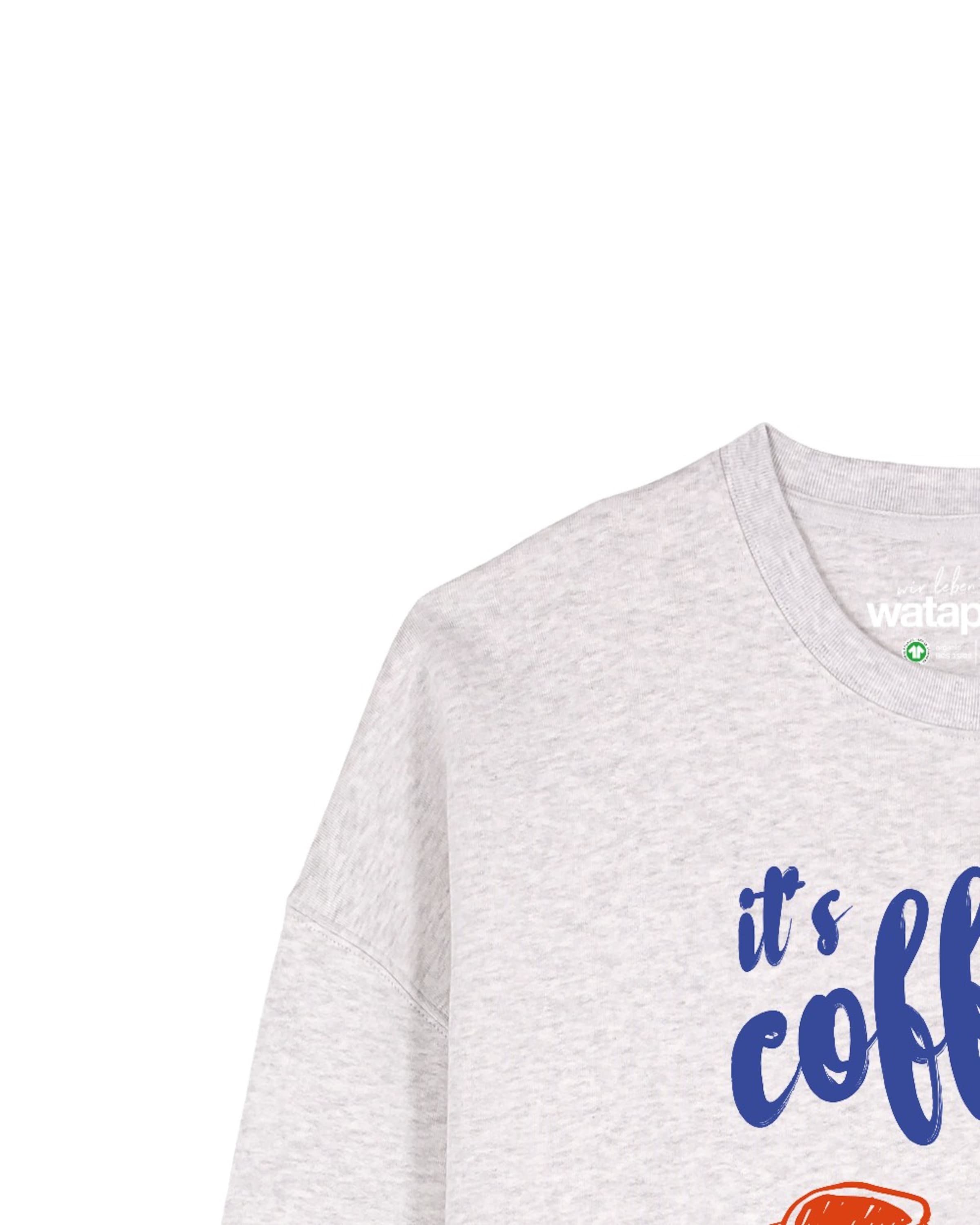 Watapparel Sweatshirt 'Its Coffee Time' in Grey