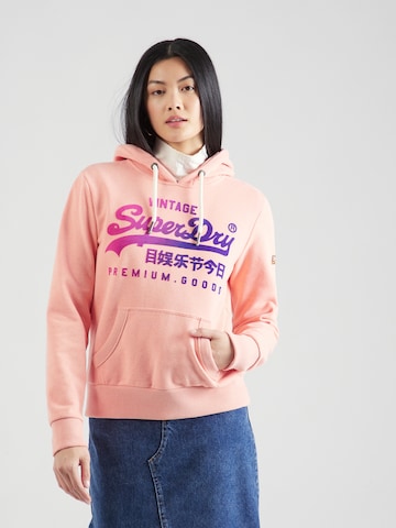 Sweat-shirt Superdry en rose : devant