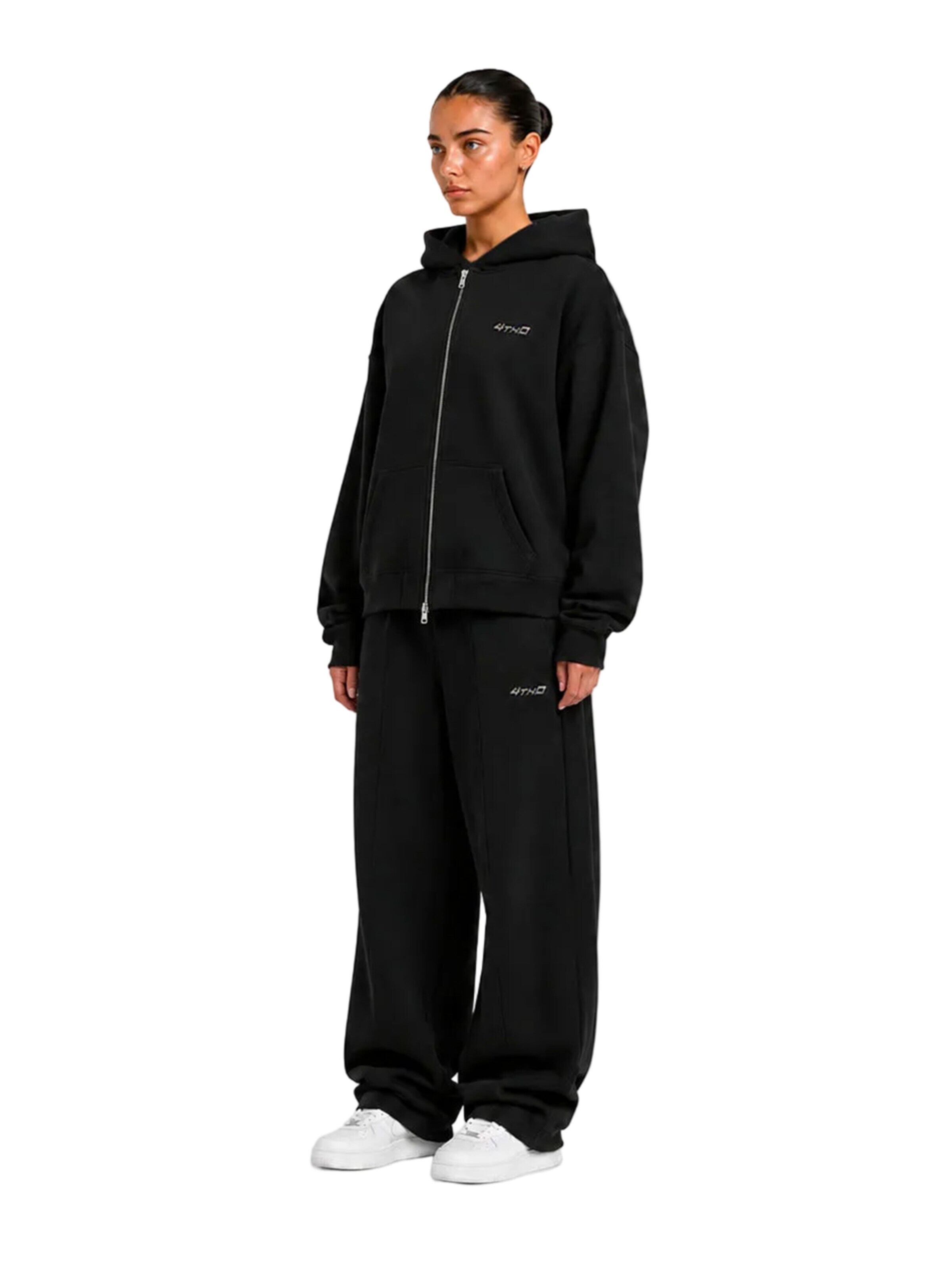 Giacca di felpa sportiva 'Zip Hoodie - Black' di 4thD in nero