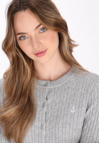 Cardigan DreiMaster Maritim en gris