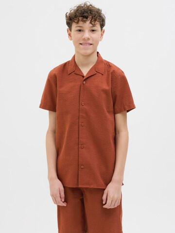Coupe regular Chemise Jack & Jones Junior en marron : devant