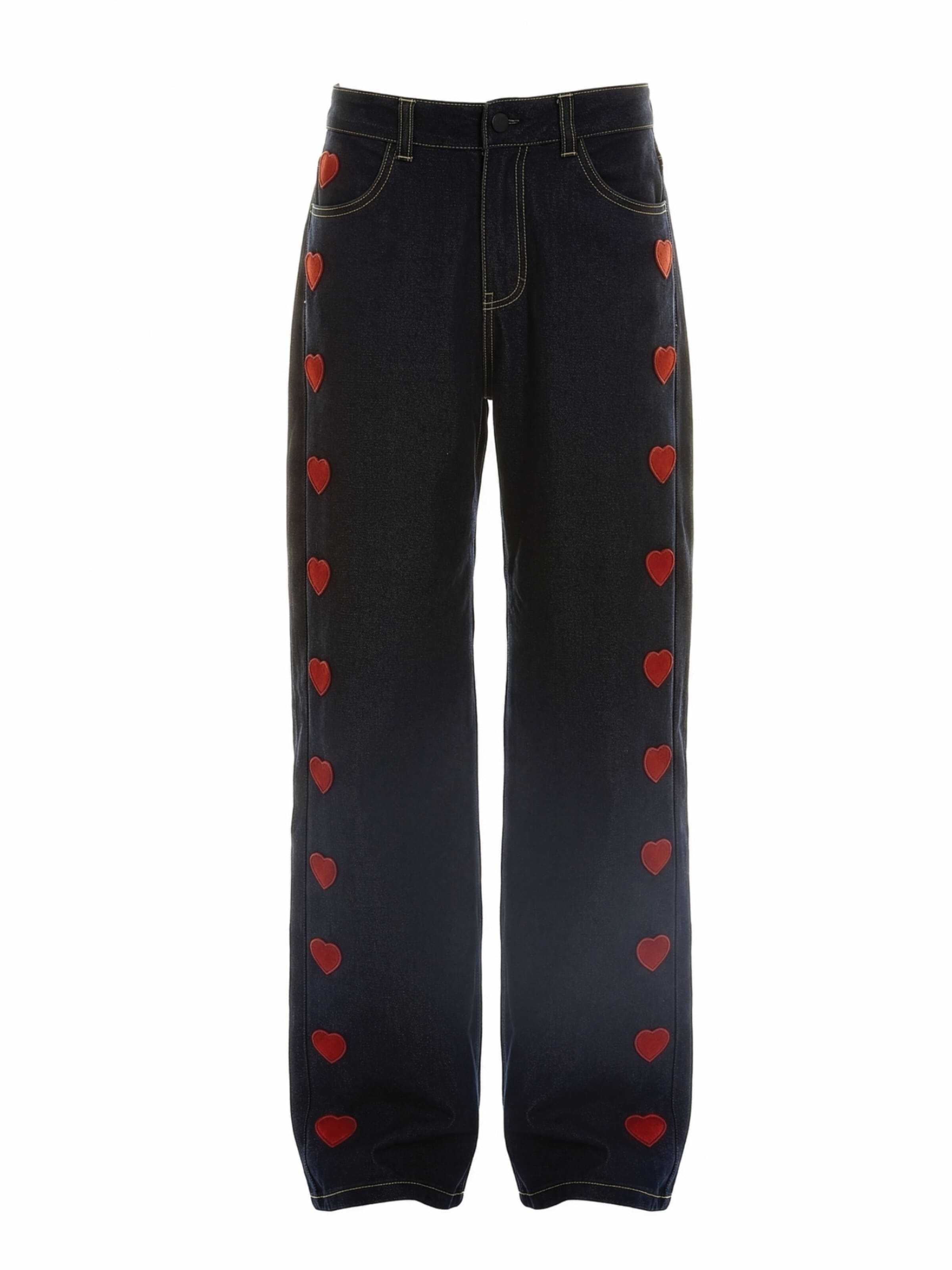 Pineapples Don't Have Sleeves Normální Džíny 'Kiss My Jeans' – červená: přední strana