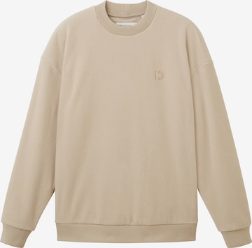 TOM TAILOR DENIM Sweatshirt in Beige: front