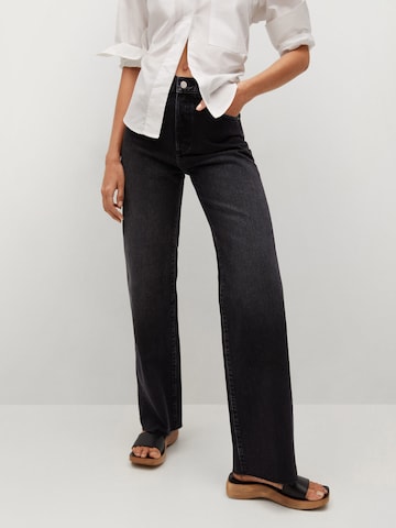 MANGO Wide leg Jeans 'Nora' in Zwart: voorkant