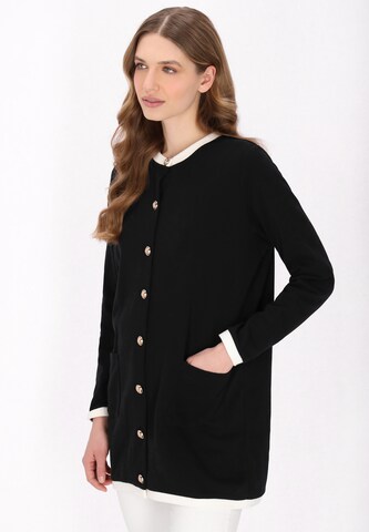 DreiMaster Maritim Knit cardigan in Black: front