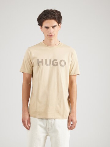 HUGO Μπλουζάκι 'Dulivio' σε μπεζ: μπροστά
