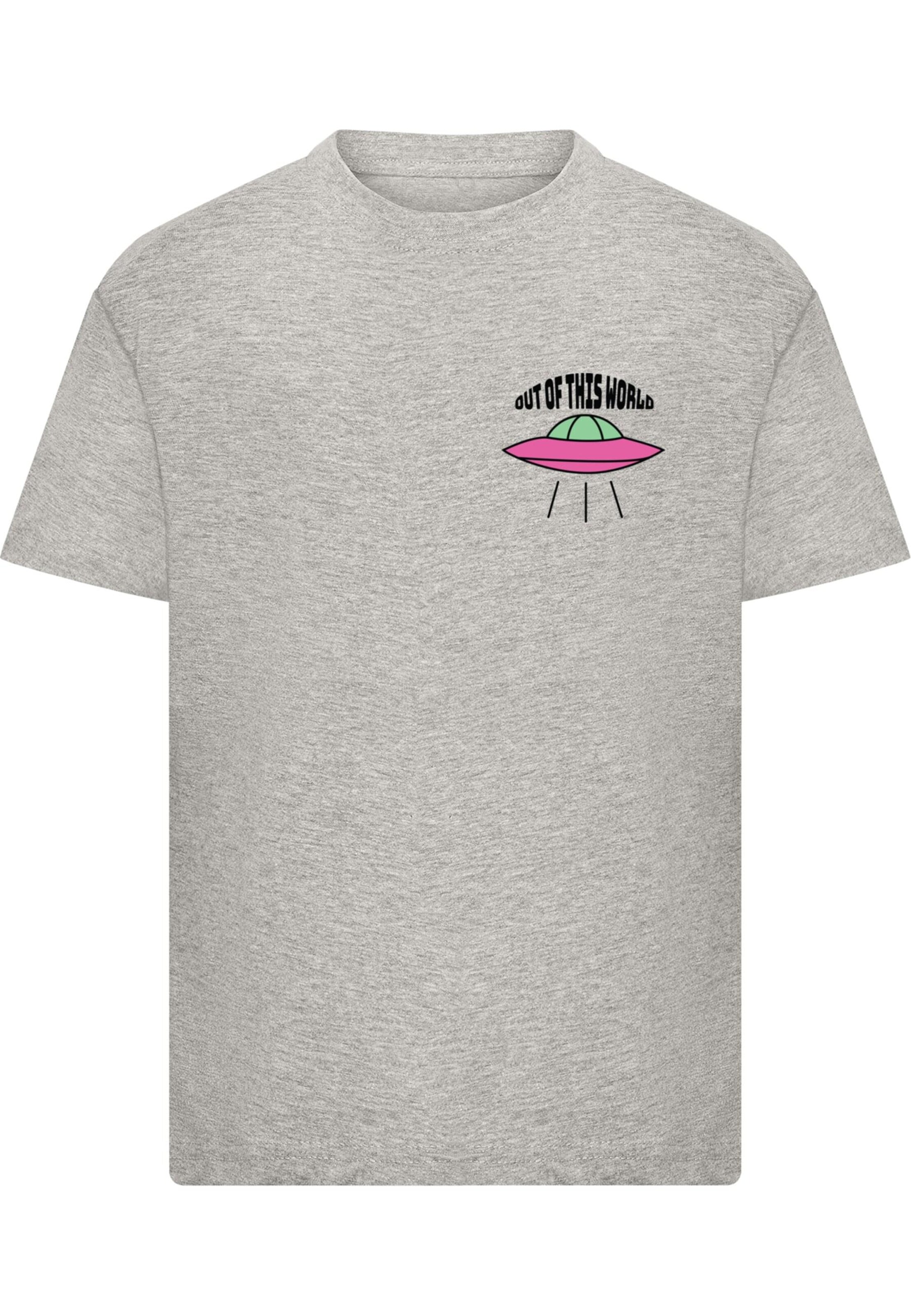 Merchcode T-Shirt 'Out of This World' in Grau: Vorderseite