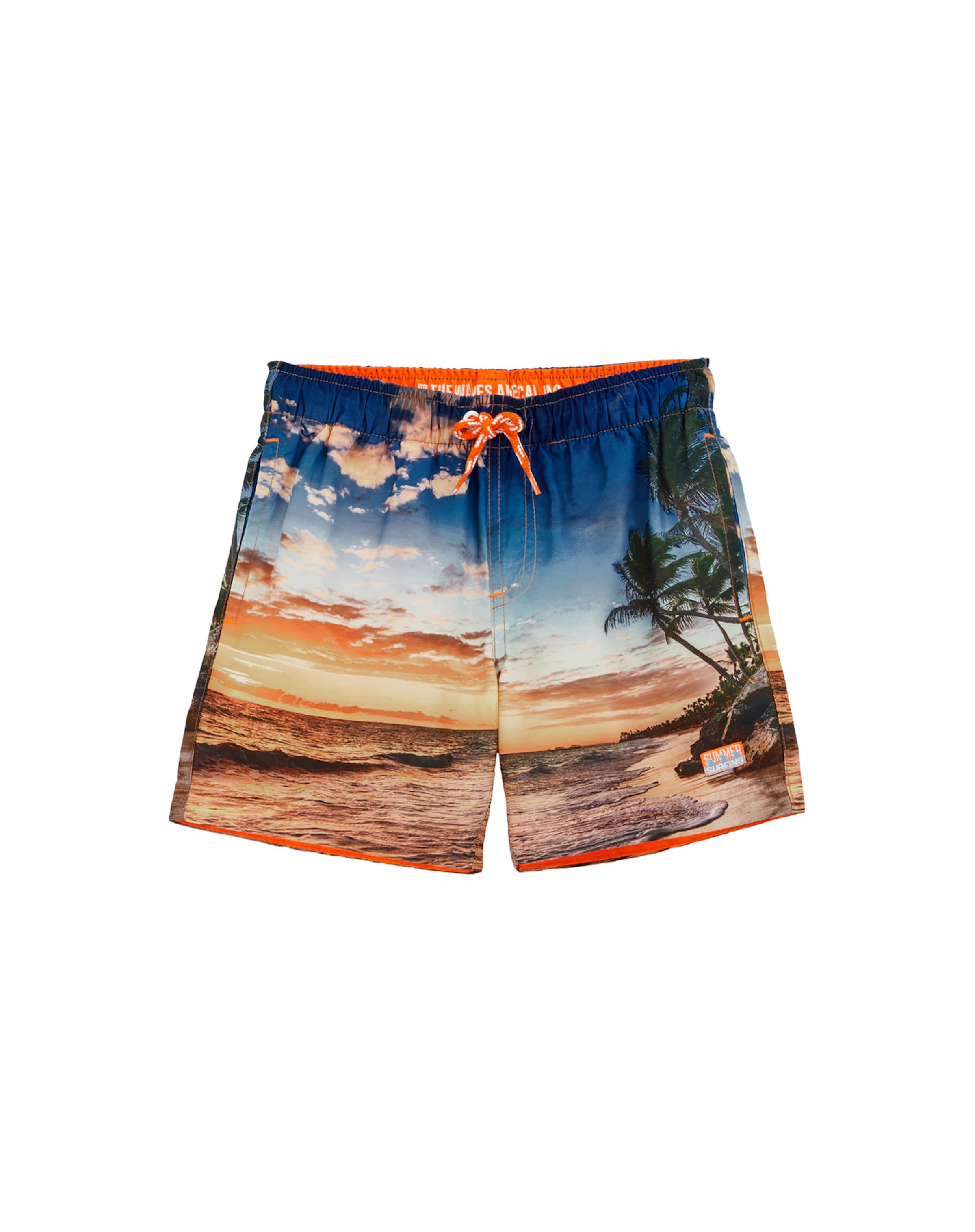 WE Fashion Swimming shorts in Orange: front