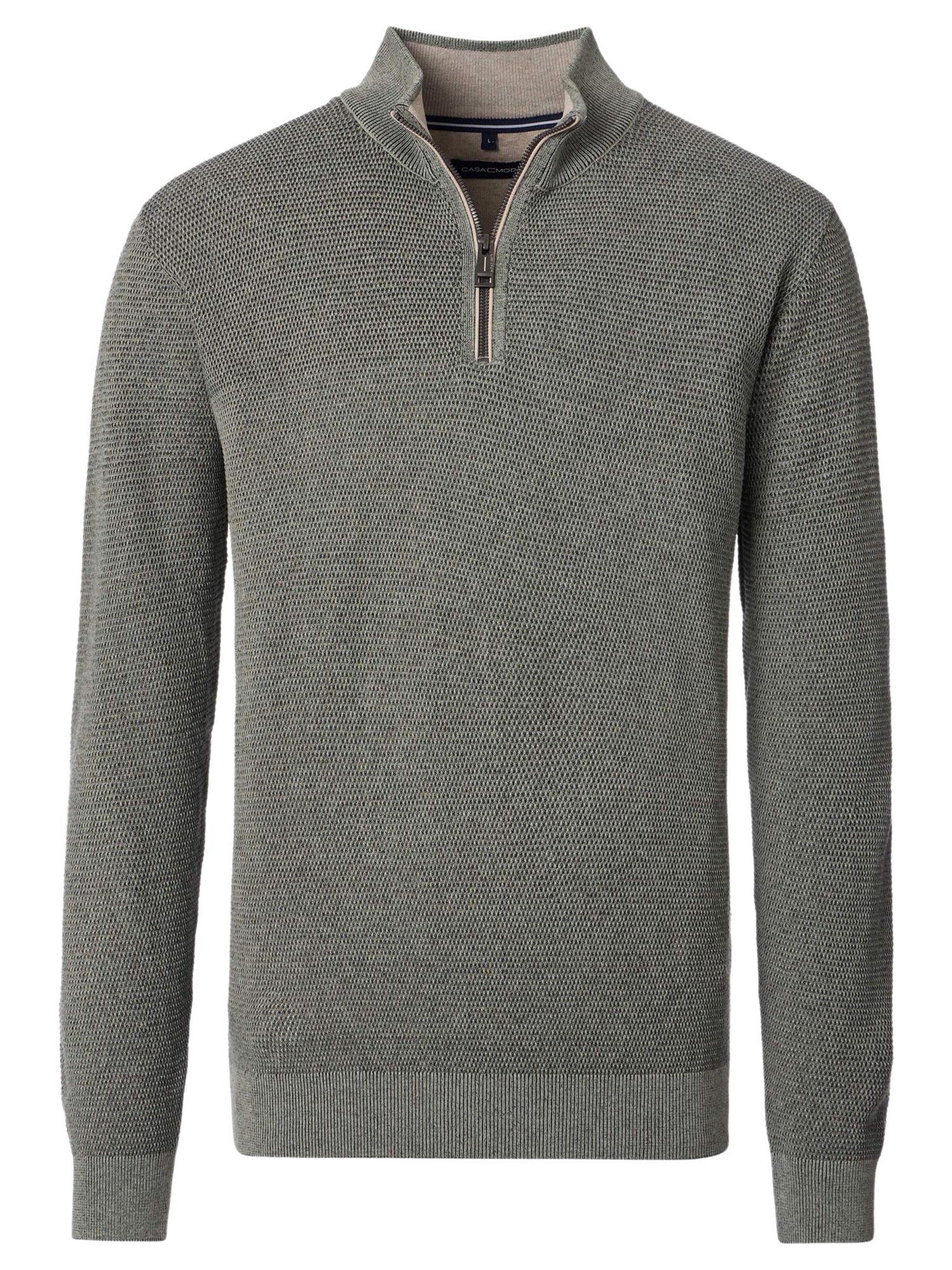 CASAMODA Sweater 'Basic' in Green: front