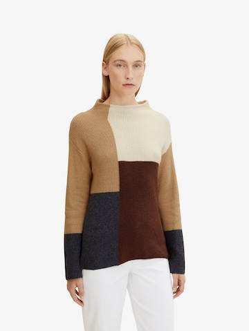 TOM TAILOR Sweater in Brown: front