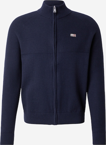 NAPAPIJRI Strickjacke 'DERAS' in Blau: Vorderseite