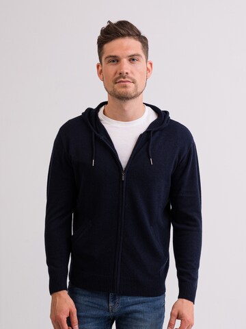 CASH-MERE.CH Knit cardigan in Blue: front