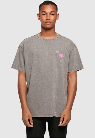 Merchcode Shirt ' Flamingo ' in Grijs: voorkant