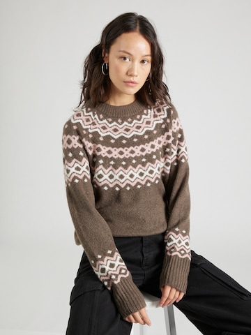 Pull-over 'MERLA' Freequent en marron : devant