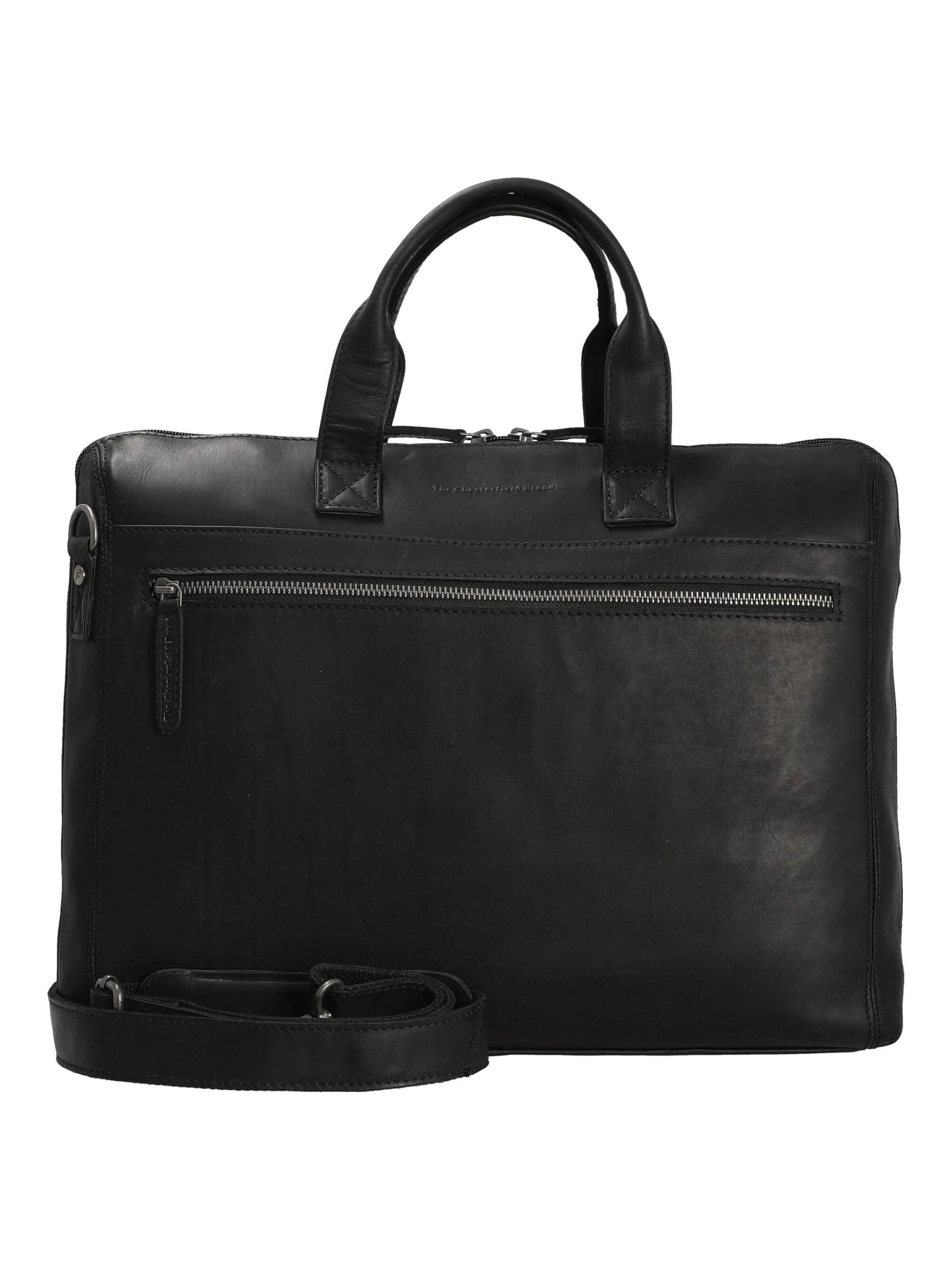 The Chesterfield Brand Laptoptasche 'Levanto'‌‌‌‌‌‌‌ in Schwarz: Vorderseite