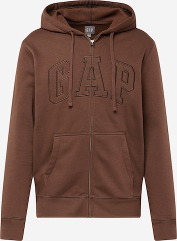 GAP Sweatjacke 'CORE ARCH' in Braun: predná strana