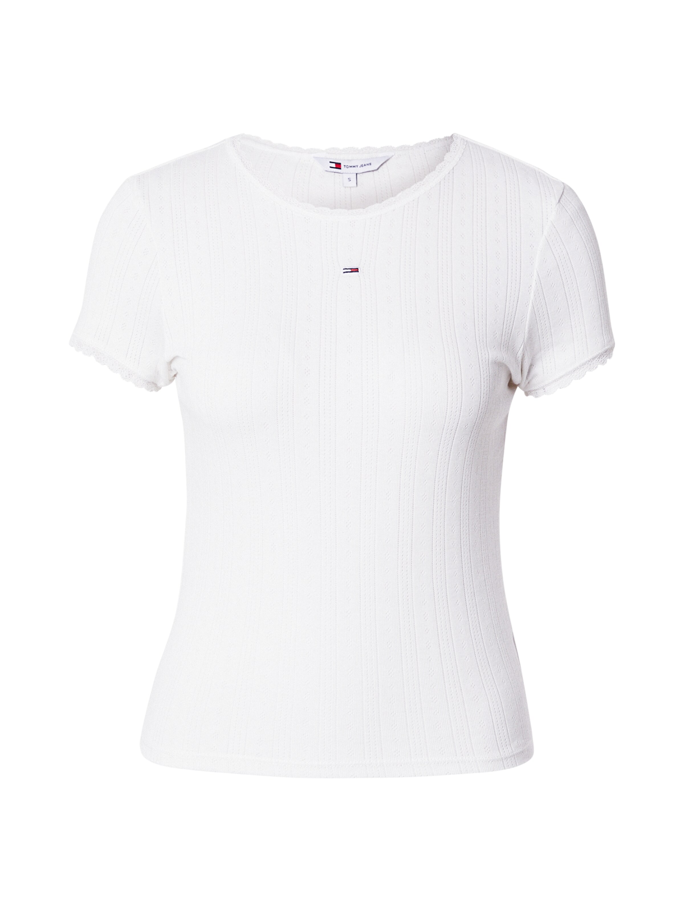 Tommy Jeans Тениска в бяло: отпред