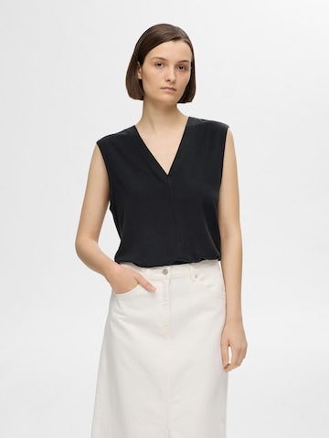 Chemisier 'SLFBERTA BELLIS' SELECTED en noir : devant