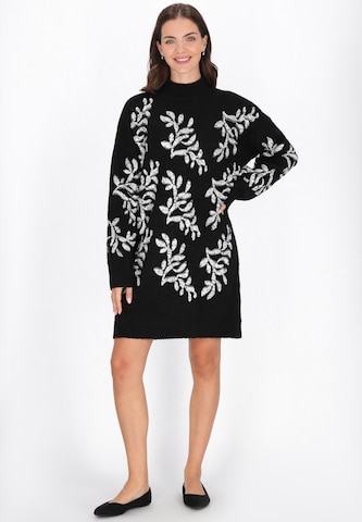 Usha Gebreide jurk in Zwart