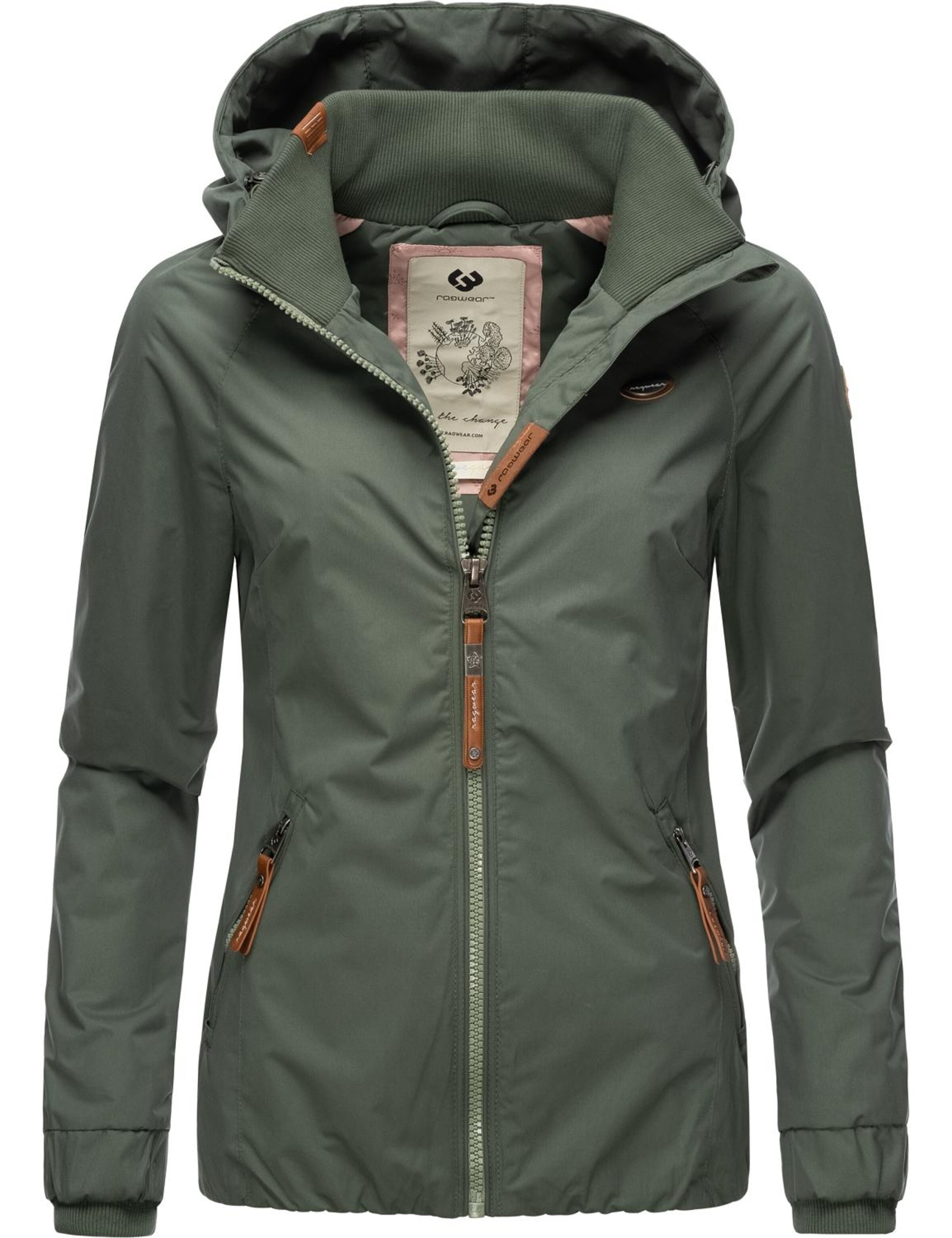 Ragwear Performance Jacket 'Dizzie' in Green: front
