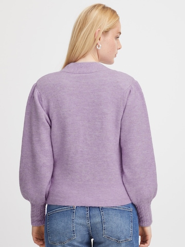 ICHI Knit Cardigan in Purple