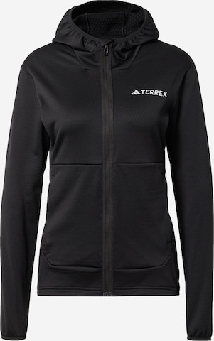 ADIDAS TERREX Athletic Fleece Jacket 'Xperior' in Black: front