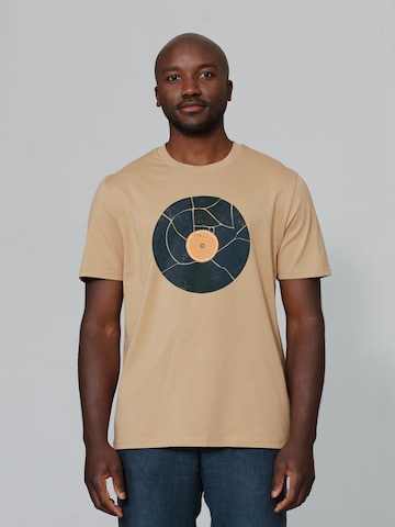 Watapparel Shirt ' Broken Vinyl ' in Beige: voorkant