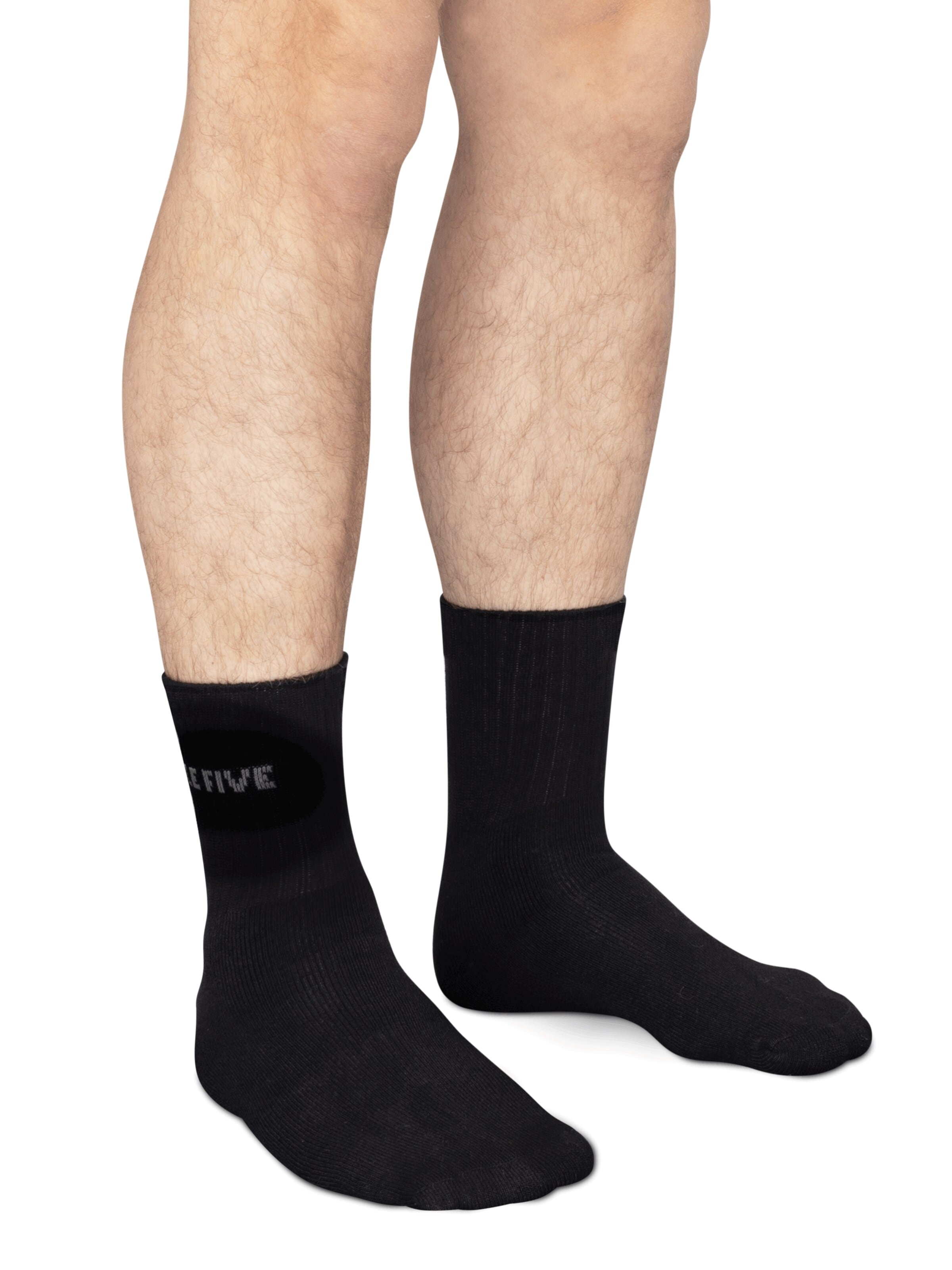 Circle Five Athletic Socks in Black: front