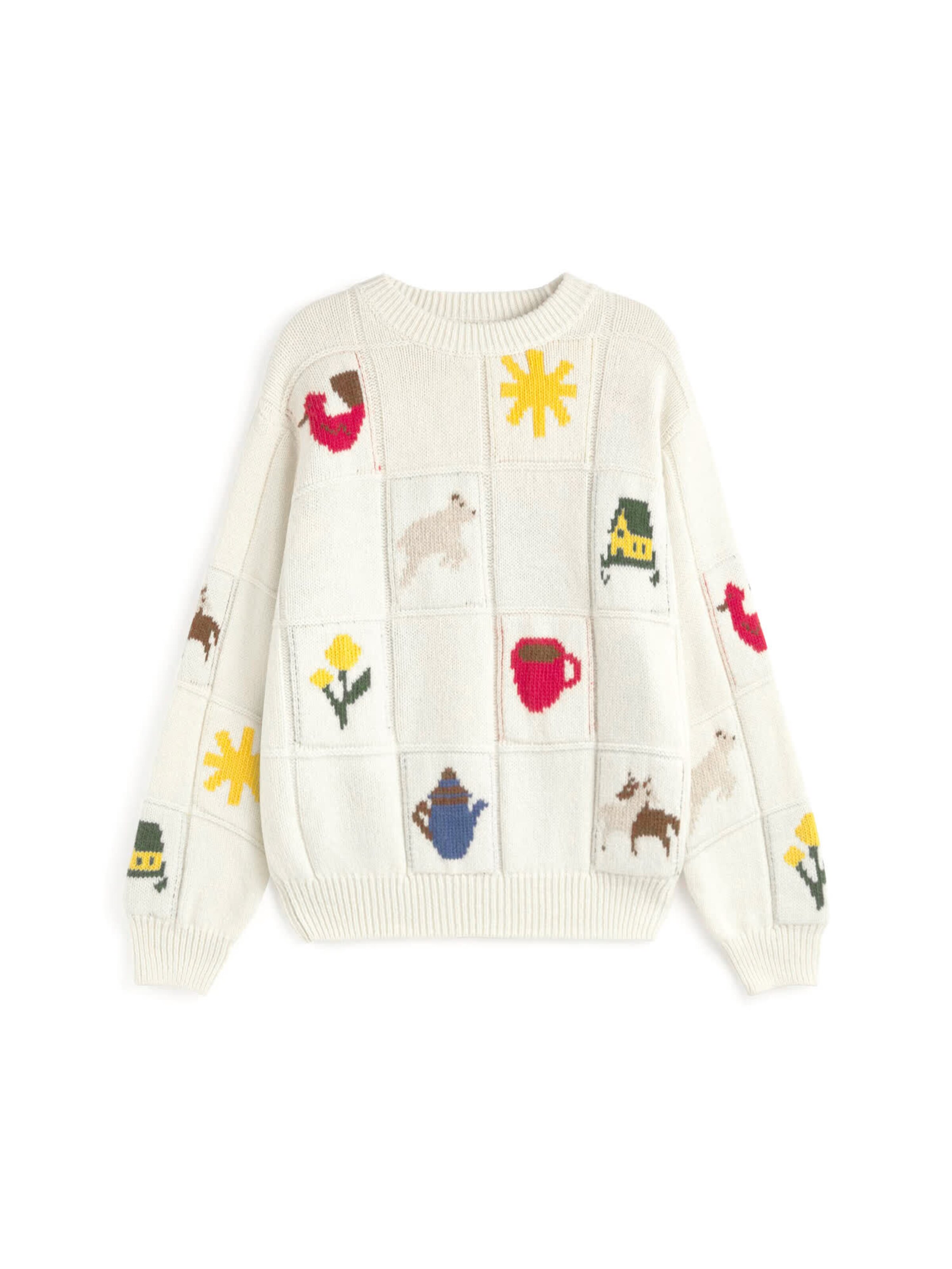 Thinking MU Pullover 'Candela' in Weiß: Vorderseite