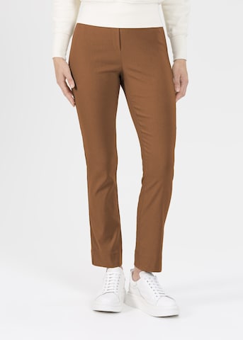 STEHMANN Slim fit Pants 'Ina' in Brown: front