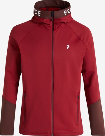 PEAK PERFORMANCE Fleece jas 'Rider' in Rood: voorkant