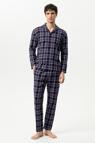 Mey Pyjama 'Flanadian' in Blau: Vorderseite