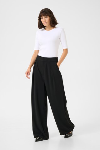 Kaffe Wide leg Pleat-Front Pants 'KARoxy' in Black
