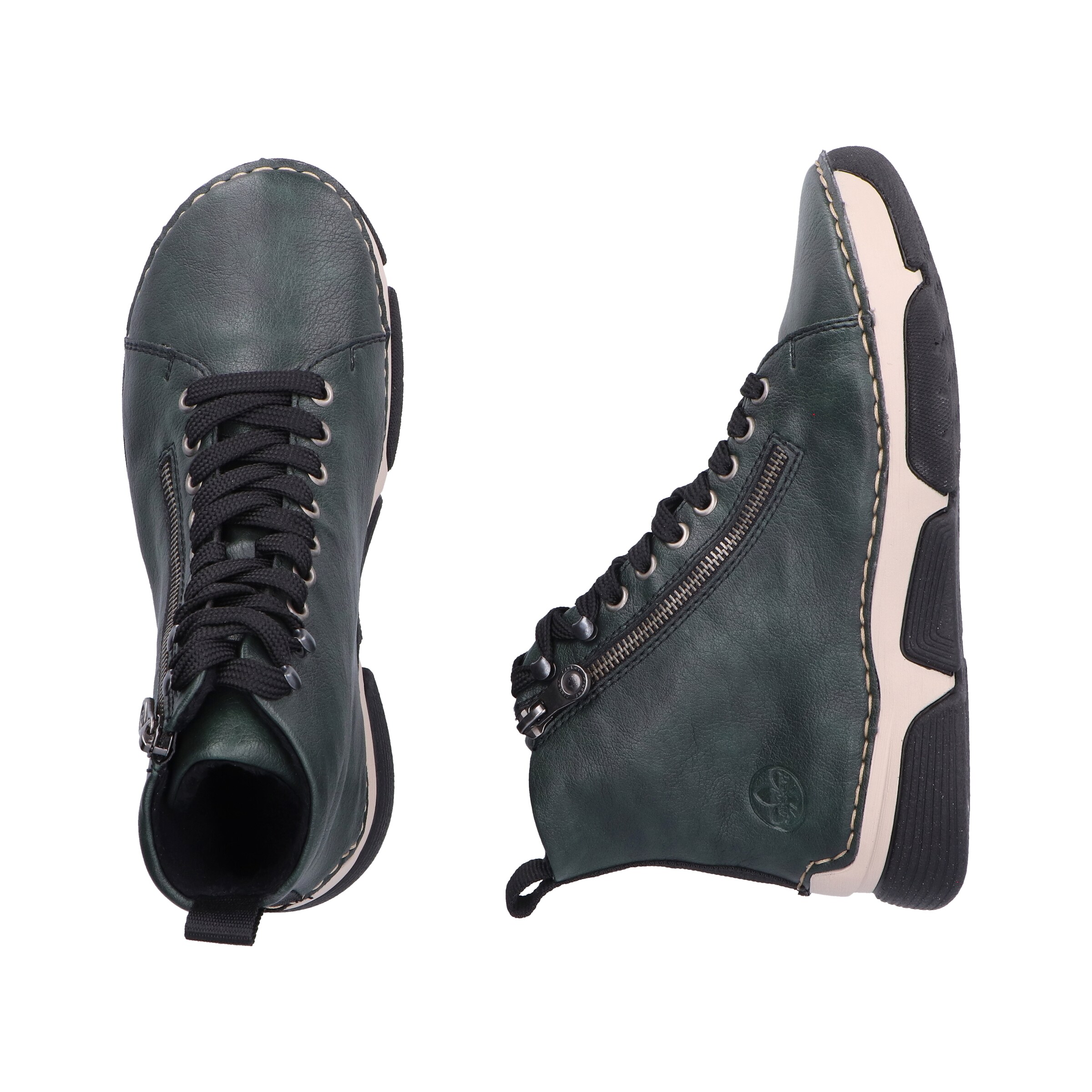 Rieker Lace-Up Ankle Boots in Green