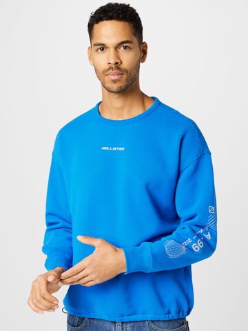 HOLLISTER Sweatshirt 'BUNGEE CREW' in Blue: front